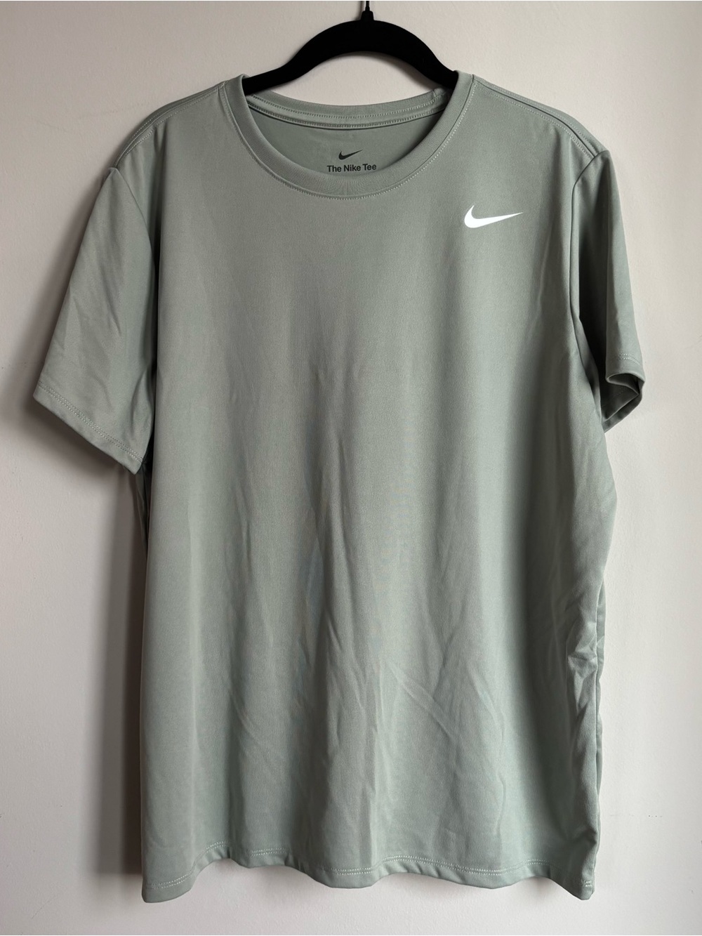 Women’s Nike Short Sleeve Dri-FIT Tee in Sage Green with White Swoosh - XL